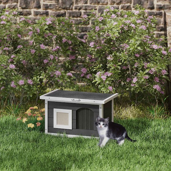 Rootz Cat House - Retriitti lemmikkieläinten - eläinsuojelun - vedenpitävä kuusen puu - 61 x 45 x 36,5 cm