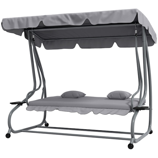 Rootz Hollywood Gynge - Havegynge - Verandagynge - 3-personers gynge - Cabriolet liggestol - Justerbar baldakin - 200 cm x 120 cm x 164 cm