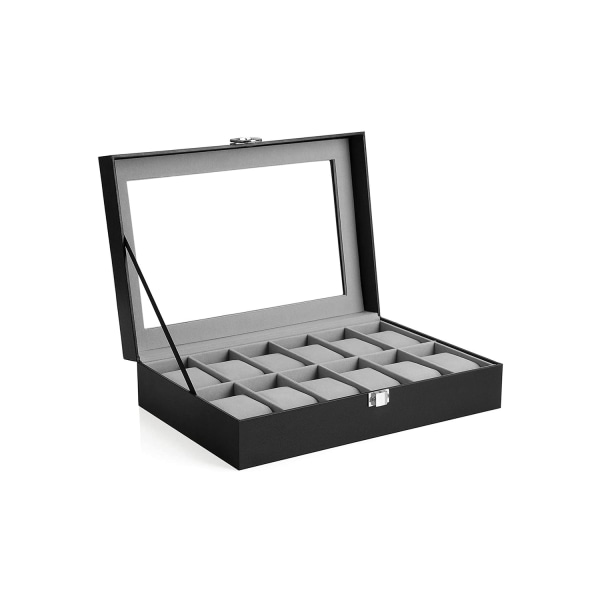 Rootz Watch Box Organizer - Urmontering - Uropbevaring - Aftagelige urpuder - Fremragende gaveidé - Stilfuld dekoration - 32 cm x 18,6 cm x 8,5 cm