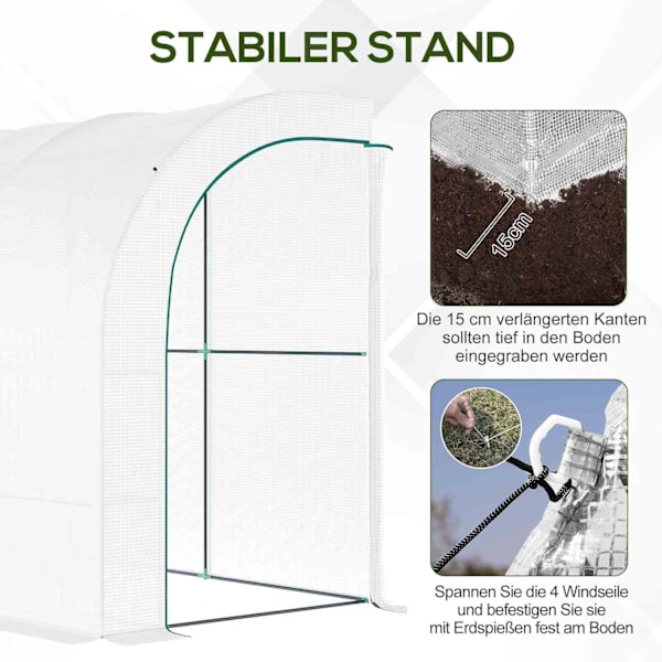 Rootz 3 Tier Greenhouse - Garden Greenhouse - Plant Shelter - UV Resistent - 300 cm x 150 cm x 213 cm
