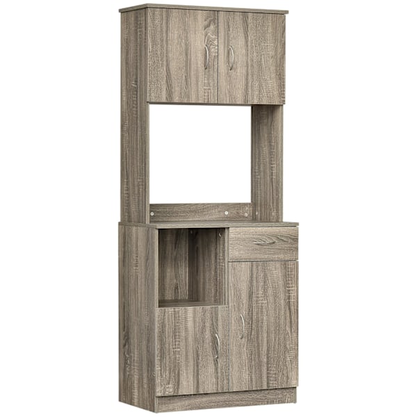 Rootz -keittiökaappi - kaappi - säilytysyksikkö - ylimääräinen hienostuneisuus - 71 cm x 41 cm x 178 cm - e1 -siru - harmaa ruskea