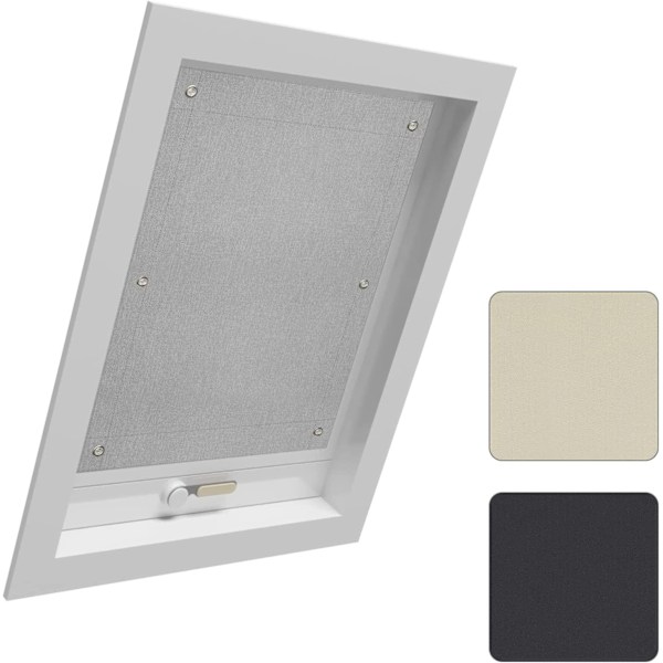 Rootz Skylight Rullgardin - Mörkläggningsfönsterskärm - Värmeblockerande - Enkel installation - Avtagbara sugkoppar - 100 % solskydd