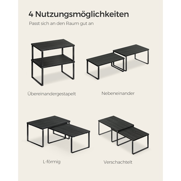 Rootz 4-etagers kagerol - Cupcakestativ - Metaltræmateriale - Nem montering - Pladsbesparende - 19,5 cm x 29,7 cm x 15,8 cm - 18,5 cm x 29,7 cm x 13,7