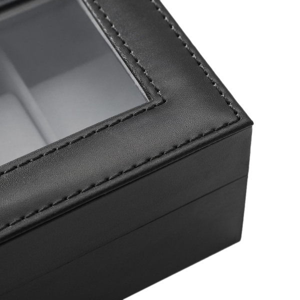 Rootz Watch Box - Klockorganisator - Klockförvaring - Sammetsfoder - Glaslock - Perfekt presentidé - 30 cm x 11,2 cm x 8 cm