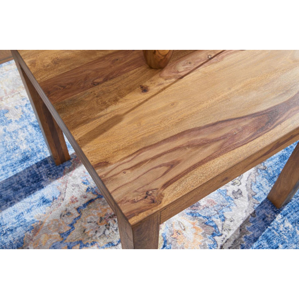 Rootz spisebord massivt træ sheesham 80 cm spisebord træbord design køkkenbord i landlig stil mørkebrun
