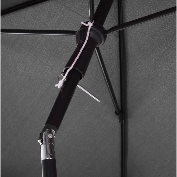 Nancy's Cornelius Parasol - Tuinparasol - Balkonparasol - Marktparasol - Opvouwbaar - Grijs - Wit - Aluminium - 200 x 125 x 235 cm