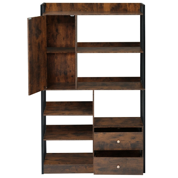 Rootz Industriel Design Bogreol - Vintage Bogreol - Opbevaringsreol - Holdbart stål - 100L x 30W x 173,5H cm