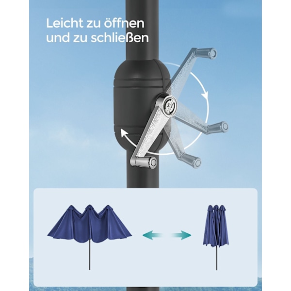 Rootz Double Sunshield Parasol - UV Protection Canopy - Udendørs solparaply - UPF 50+ - 460 cm x 270 cm - Holdbar metalramme