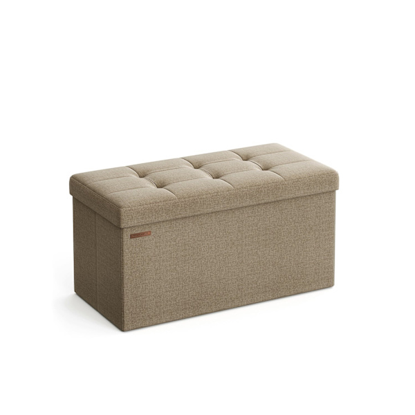 Rootz Polstret Opbevaring Ottoman - Sædekiste - Fodskammel - Linnedstof - 38cm x 76cm x 38cm