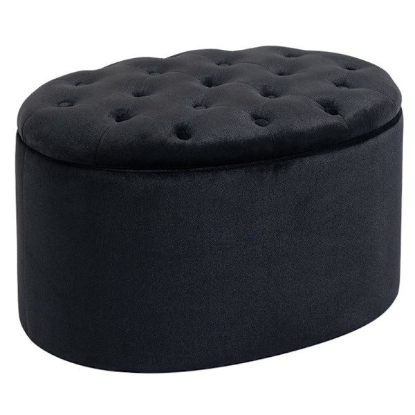 Rootz bænksæde - brystbænk - polstret bænk - med opbevaringsplads - sort - 71 x 52 x 42 cm