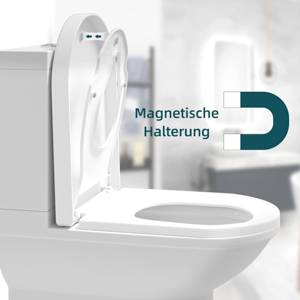 Rootz Family toiletsæde - WC Låg - Toiletdæksel - Badeværelse Top - Toiletskjold - Loo Cap - Potte lukning - Hell Weiss (Lys hvid) - 454x361mm