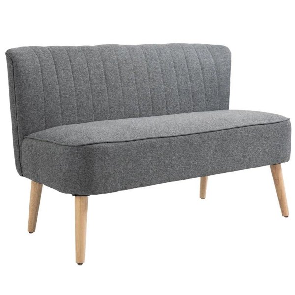 Rootz Sofa - Sofasæde - 2-personers Sofa - Lounge Sofa - Lysegrå - 117 x 56,5 x 77 cm