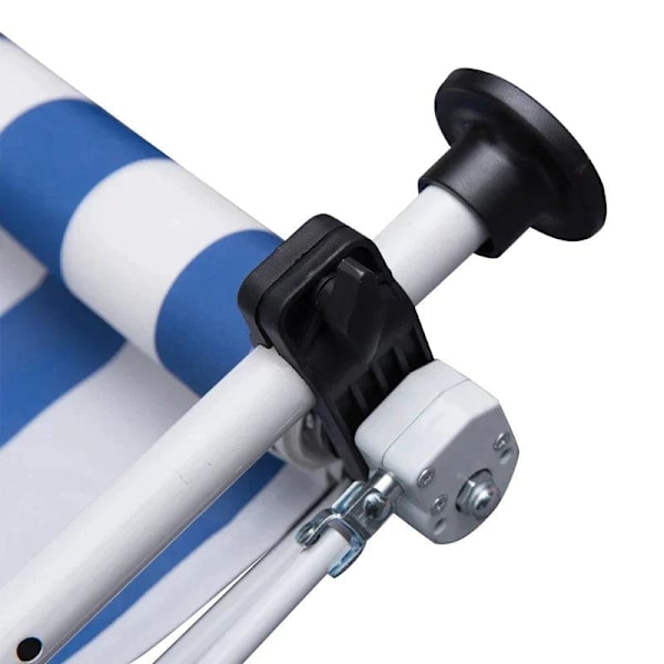 Rootz Awning - Articulated Arm Awning - Clamp Awning - Height Adjustable - Sun Protection - Folding Arm Hand Crank - Balcony - Blue/white - 300 x 150