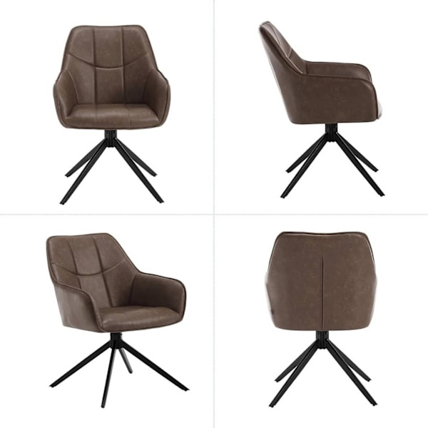 Rootz Matstol - Snurrstol - Vadderade säten - Vintage konstläder - 58cm x 86cm x 63,5cm