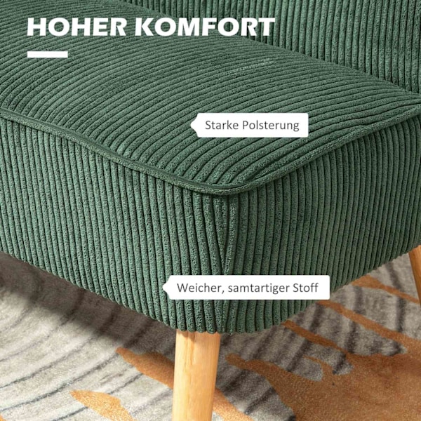 Rootz 2 -sædet polstret sofa - lille sofa - Elegant Loveseat - fløjlsagtig komfort - 117x56.5x77 cm - Ideel til moderne boligarealer