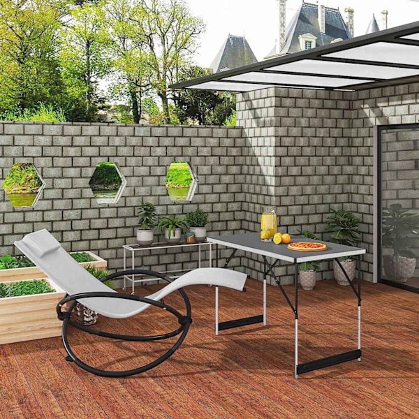 Rootz aluminium folde campingbord - bærbart udendørs bord - justerbar højde - let - let at rengøre - 60 cm x 100 cm