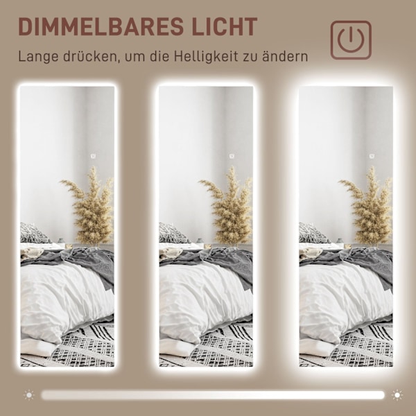 Rootz full längd LED -spegel - dimbar - ramlös - beröringskontroll - förbättra rummet - 40 cm x 120 cm