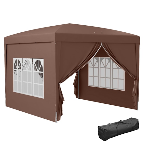 Rootz 3x3m Gazebo -telt - Pavilion - Marquee - UV -beskyttelse - Stålramme - Passer let opsætning - 2,95 m x 2,95 m x 2,58m