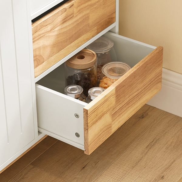 Rootz Köksskåp Skänk - Hallgarderob - Kommod - TV-skåp - Justerbara hyllor - Säkerhet för väggankare - Rymlig förvaring - MDF & Gummiträ - 120cm x 90c