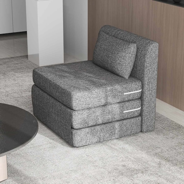 Rootzin vuodesohva - Vieraspatja - Tri -Fold -tuoli - kompakti ja monipuolinen - metallikehys - 80x75x74 cm - harmaa