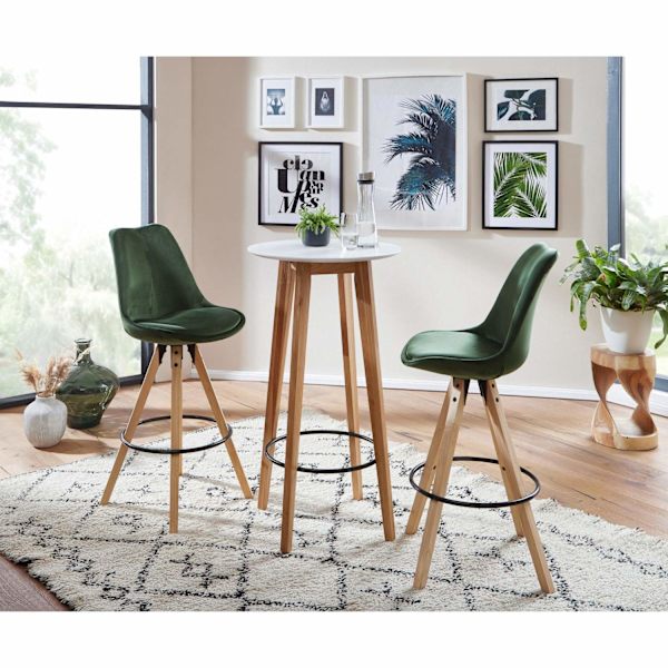 Rootz Ståbord - Barbord - Bistrobord - Højt Bord - Rundt - Skandinavisk - Egetræs - Rundt - Hvid - 60 x 110 x 60 cm