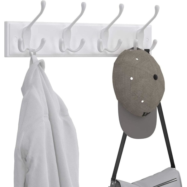 Rootz væg knagerække - knagerække - 4 knager - knage - frakker - hatte - tasker - hvid - MDF - 40 x 11 x 7 cm