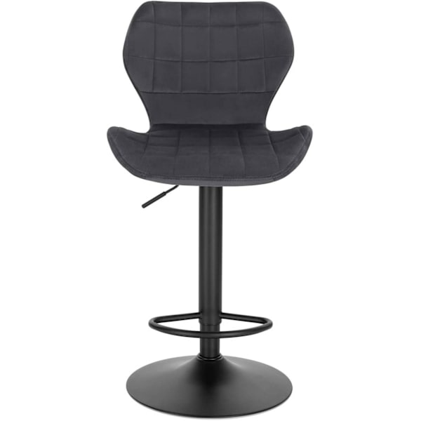 Rootz Velvet Swivel Bar Pall - Justerbar bänkstol - Roterande sits - Bekväm, Säker, Snygg - 48cm x 38cm x 60-82cm