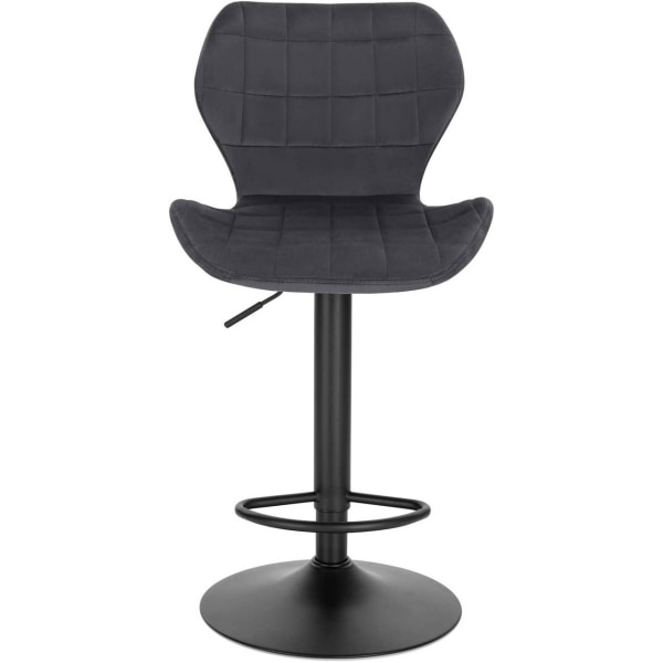 Rootz Velvet Swivel Barstol - Justerbar bordstol - Roterende sæde - Komfortabelt, sikkert, stilfuldt - 48cm x 38cm x 60-82cm