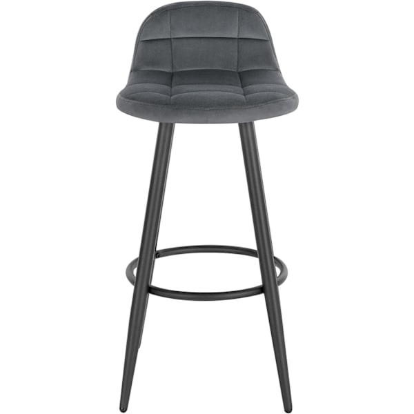 Rootz samettipäällysteinen baarijakkara - Työpöytäjakkara - Keittiöjakkara - Pehmomukavuus - Tukeva metallirunko - Helppo koota - 84cm x 39cm x 31cm