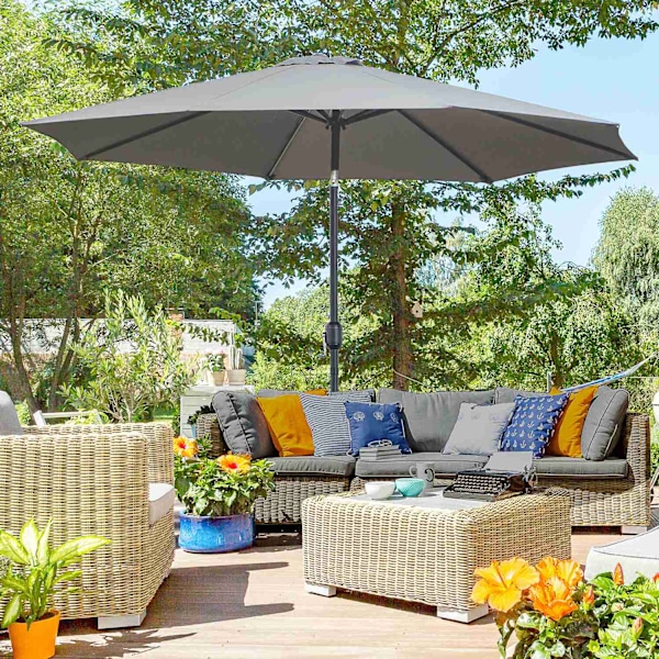 Rootz Garden Parasol - Balkonskærm - Solskygge - UV -beskyttelse - Robust design - 295 cm Ø x 250 cm h