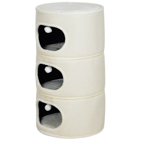 Rootz 4 Tier Cat Barrel - Cat Tower - Indoor Cat House - Scratch & Play - 51 cm Ø x 100 cm h