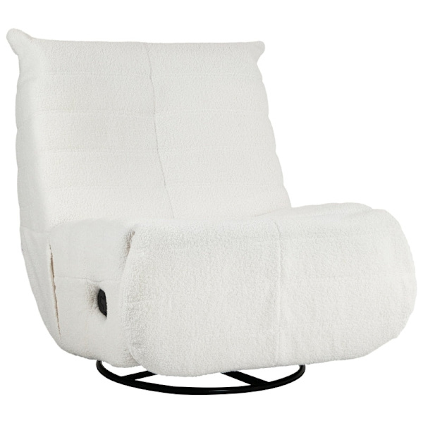Rootz Fåtölj - TV-fåtölj - Lazy Boy Chair - 150-graders vila - Gungande och vridbar - Teddytyg - 84cm x 104cm x 87cm