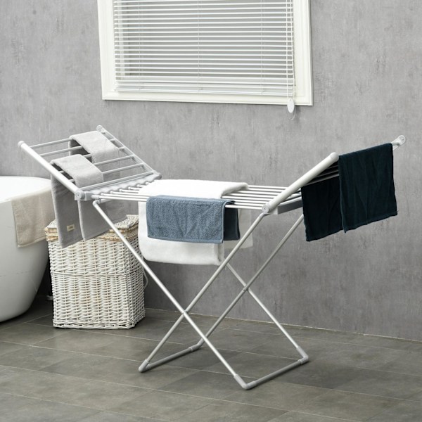 Rootz uppvärmd elektrisk tvättställ - torkställ - vikbart klädställ - sparar torktid - 144L x 53b x 91h cm