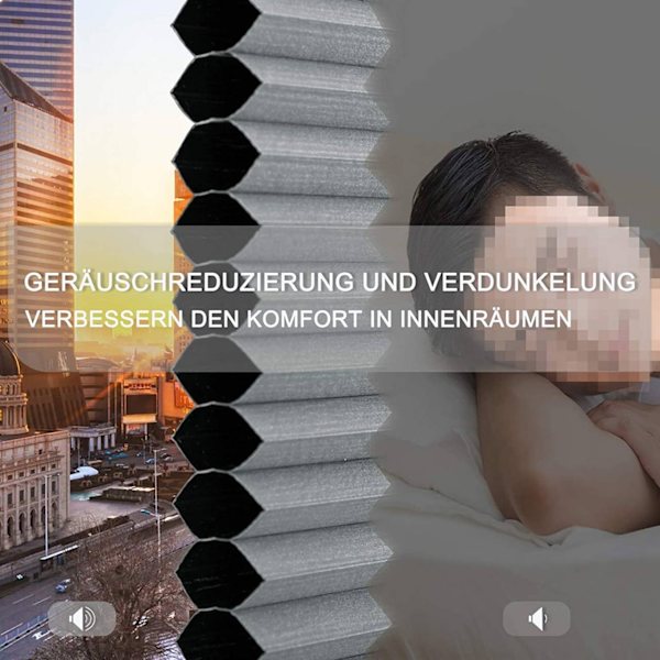 Rootzin kaksinkertaiset laskostetut hunajakennoverhot - Privacy-verhot - valoa estävät sälekaihtimet - Energiatehokkaat - Lapsille turvallinen - Helpp