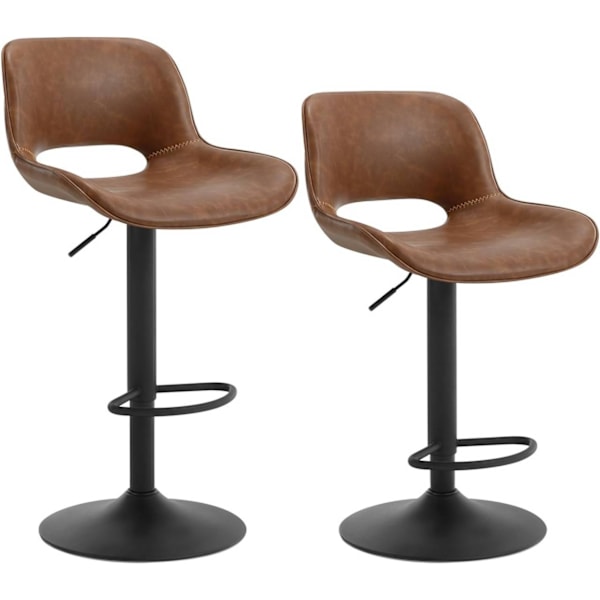 Rootz keinonahkainen baarijakkarasarja - Työpöytäjakkarat - Vintage keinonahka - vedenpitävä - 48cm x (85-105,5cm) x 49cm