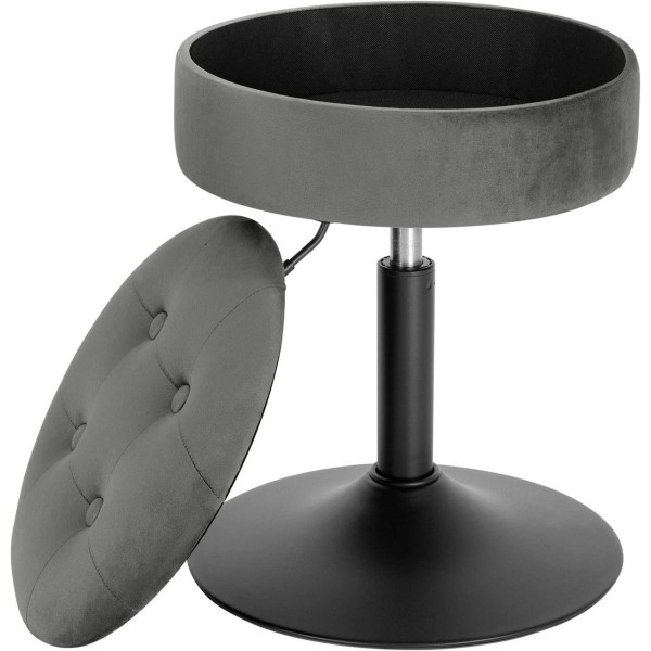 Rootz Justerbar Sammetsbarstol - Bänkstol - Vridbar pall - Slitstark, Modern, Multifunktionell - Sittdiameter 39,5 cm, Höjd 49,5-65 cm, Basdiameter 38