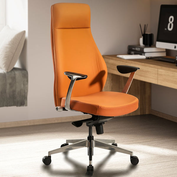 Rootz Executive Chair - Kontorstol - Ergonomisk stol - Højkvalitets polstring - Aluminiumsarmlæn - Justerbar sædehøjde - 119cm x 74cm x 74cm