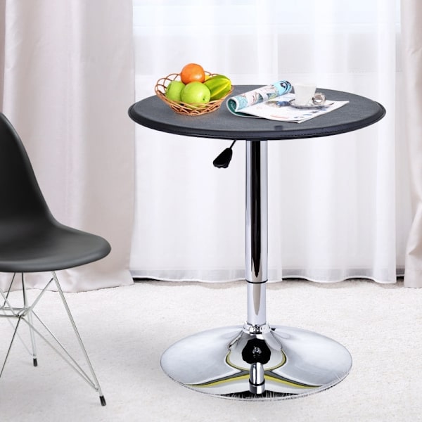 Rootz Højdejusterbart barbord - Pubbord - Bistrobord - Hydraulisk løft - Kunstlæderbetræk - 360-graders rotation - Ø63 x 67-93H cm