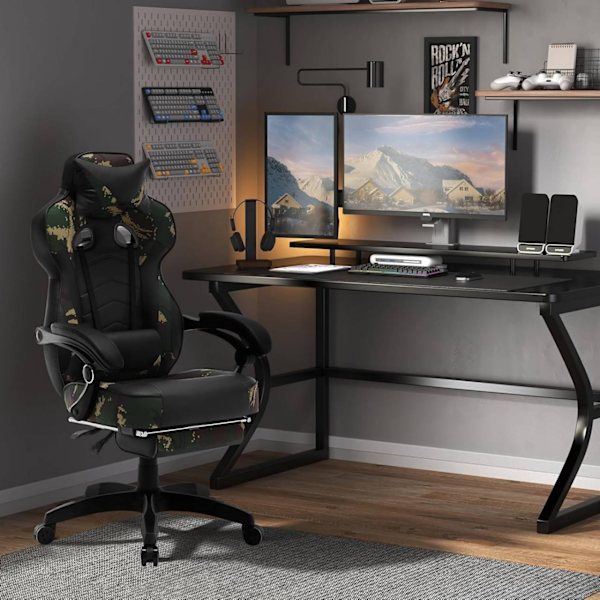 Rootz Gaming Chair - Kontorsstol - Racing Chair - Justerbar höjd & fällbar - Ergonomisk design - 121-128cm x 56cm x 46cm