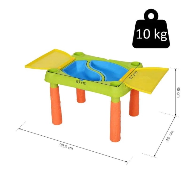 Rootz Children's Game Table - Sandbox Table - Sand And Water Play Table - Mud Table - Beach Toys - Sand Toys - Accessories -99.5 x 49 x 48 cm