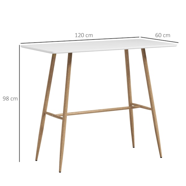 Rootz Rectangular Bar Table - Pub Table - Tall Table - Easy Assembly - 120 x 60 x 98 cm - Rymdräddande design