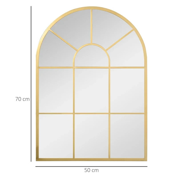 Rootz Väggspegel - Fönsterspegel - Med metallram - Väggdekoration - Guld - 70 x 2 x 50 cm