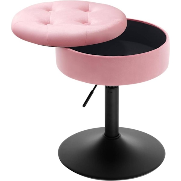 Rootz justerbar barpall i sammet - Bänkpall - Snurrstol - Slitstark metallram - Multifunktionell med förvaring - Modern design - 39,5 cm Sittdiameter,