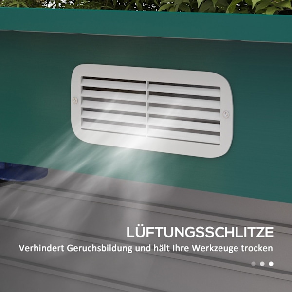 Rootz Steel Garden Tool Shed - Opbevaringsskur - Udstyrshus - Sikker opbevaring - 249b x 121t x 166/183h cm