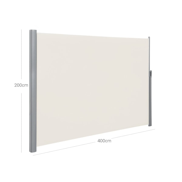 Rootz Sidefortelt - Privatskærm - Solskærm - Udendørs beskyttelse af privatlivets fred - Indendørs og udendørs brug - 200 cm x 400 cm - Beige