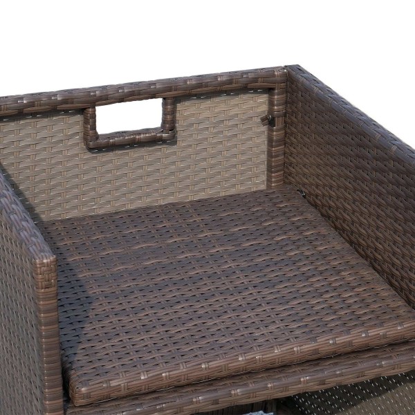 Rootz polyrattan siddepladser - brun, cremefarvet - pe, aluminium, polyester - 47,24 cm x 47,24 cm x 29,13 cm