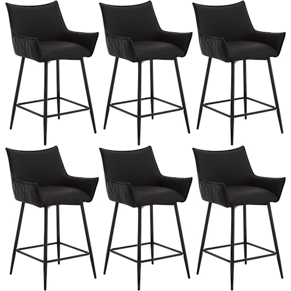 Rootz Vintage barstol i konstläder - Bänkpall - Industriell barstol - Bekväm design, robust konstruktion, golvskydd - 51cm x 90cm x 49cm