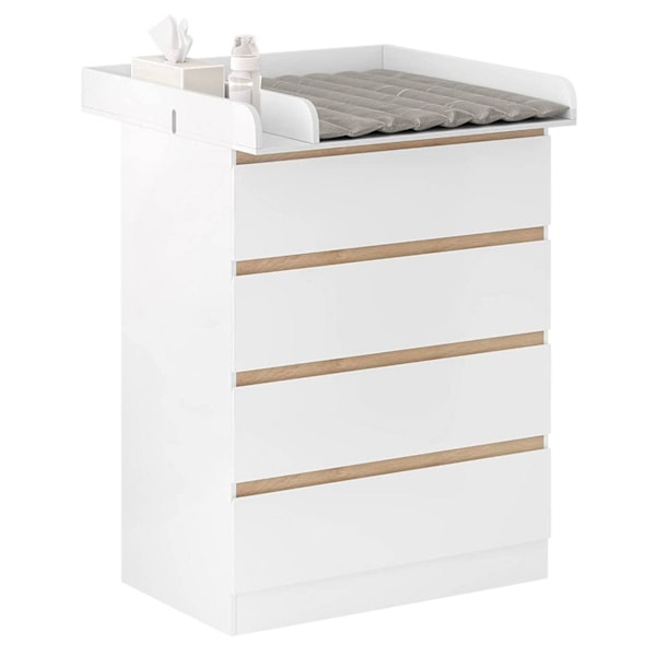Rootz Puslebord med 4 skuffer - Babykommode - Børnehavemøbler - Spånplade og MDF - 80 cm x 109,2 cm x 75 cm