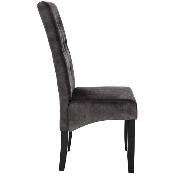 Rootz sæt med 4 spisestuestole - Fløjlspolstret - Højryggede stole - Elegant design - Robust konstruktion - Forbedret komfort - 107 cm x 47 cm x 42 cm