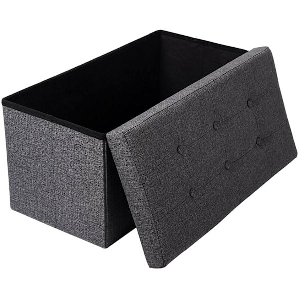 Rootz hopfällbar förvaringsboxbänk - Tyg Ottoman - Stor kapacitet - Bekväm sits - 76 cm x 38 cm x 37,5 cm